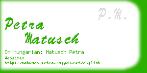 petra matusch business card